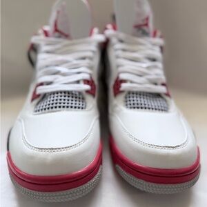 Jordan White and Pink Retro Basketball Sneakers